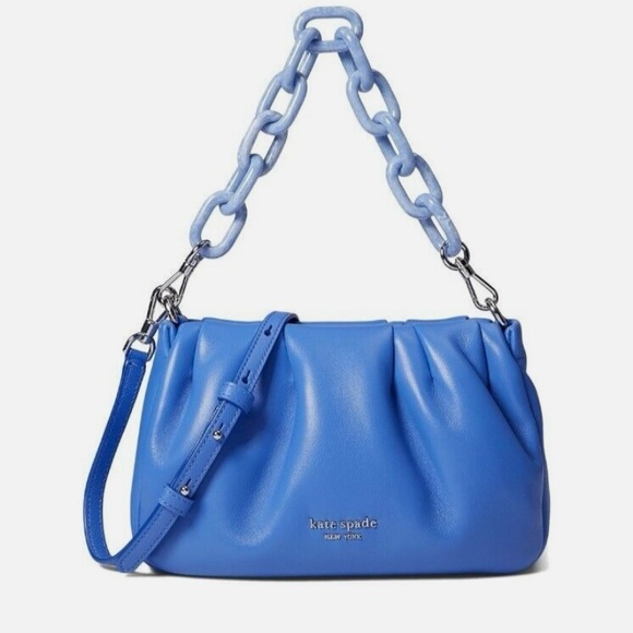 kate spade Handbags - Kate Spade Souffle Smooth Leather Crossbody Shoulder Bag Fluorite Blue $378